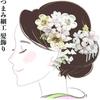 2-Piece Hair Accessory Set for Formal Occasions - White Tsumami Zaiku with Silver Dangles, Ivory, Cream - Premium Hair Ornaments for Kimono,