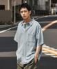 MINIMALPROJECT Symbol Embroidered One-Pocket Oversized Short Sleeve Denim Shirt Mls239 [Lightblue]