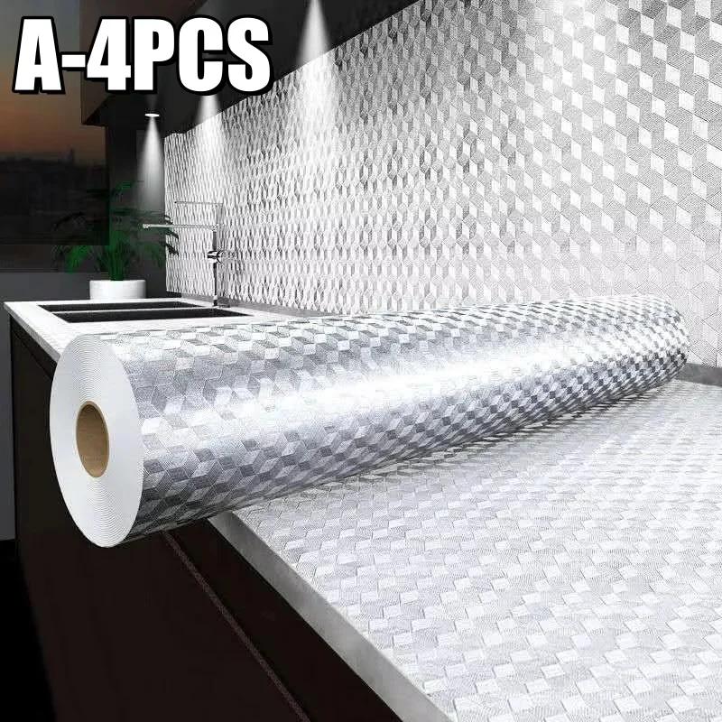 10M 5M 1M Kitchen Stove Splash Guard Sticker Self Adhesive Waterproof Aluminum Foil Wallpaper Oil Resistant