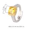Square Colored Zircon Ring Cross-border Exaggerated Personality Pink Zirconia Golden Jewelry