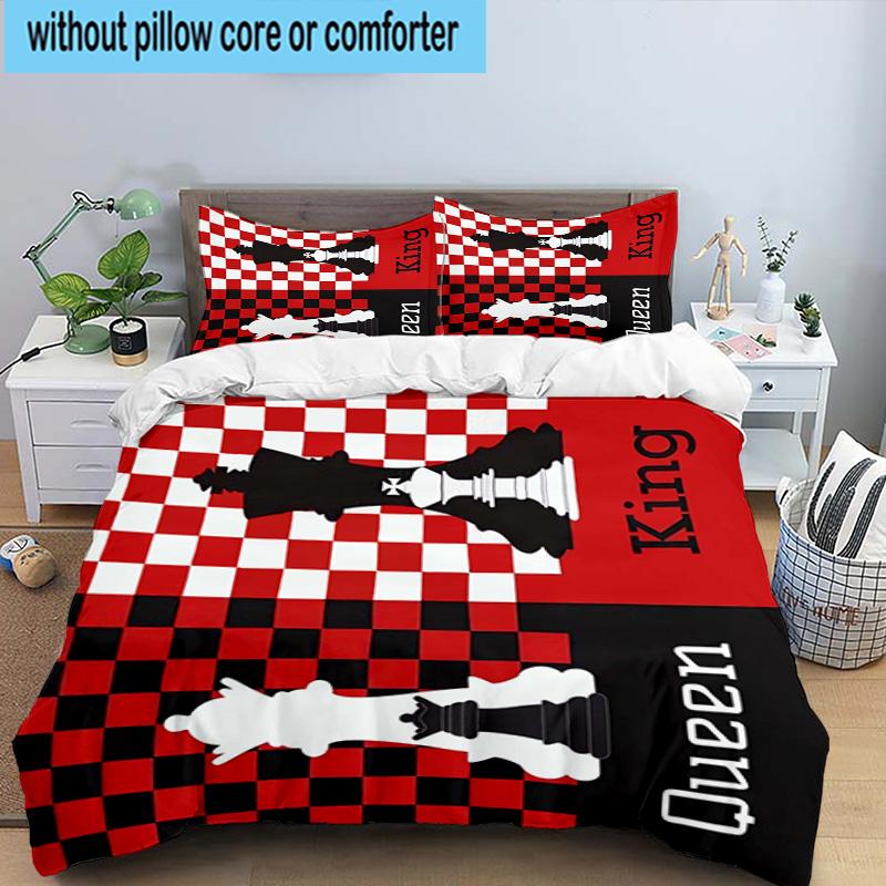 Chess Opening Strategy 3pcs Bedding,Including 1pc Duvet Cover And 2pcs Pillowcases Perfect for Christmas,Ideal for Bedroom, Dormitory
