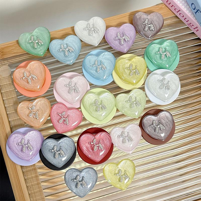 Rhinestone Puppy Solid Color Love Glitter Mobile Phone Airbag Holder Wind Magnetic Paste Ring