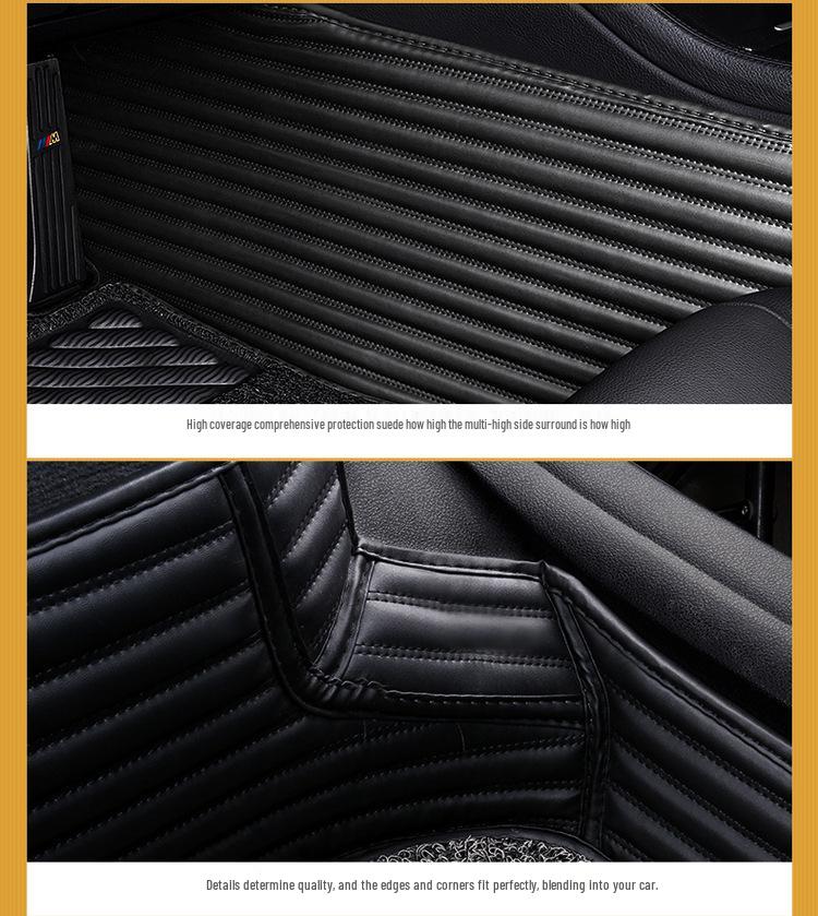 Custom Eco-Friendly Double-Layer Silk Ring Car Floor Mats for 5-Seater Models, Odorless and Full Coverage.