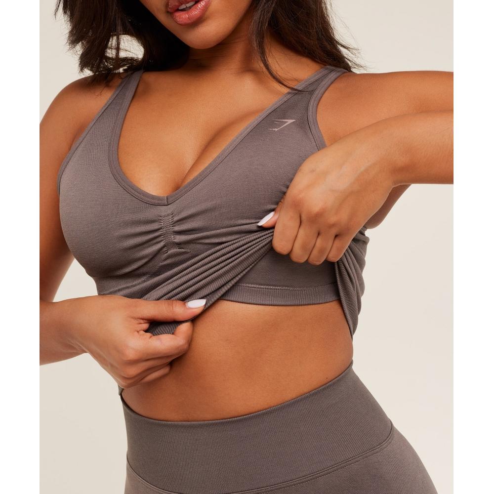 Gymshark Lift Seamless Tank With Shelf Cool Brown B6b8q Nbzg