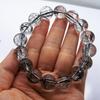 [POWERTONE] Black Rutile Quartz Bracelet [One-of-a-kind] Completely Natural Crystal, Elegant, Carefully Selected, Beautiful, Highly Transparent, Good