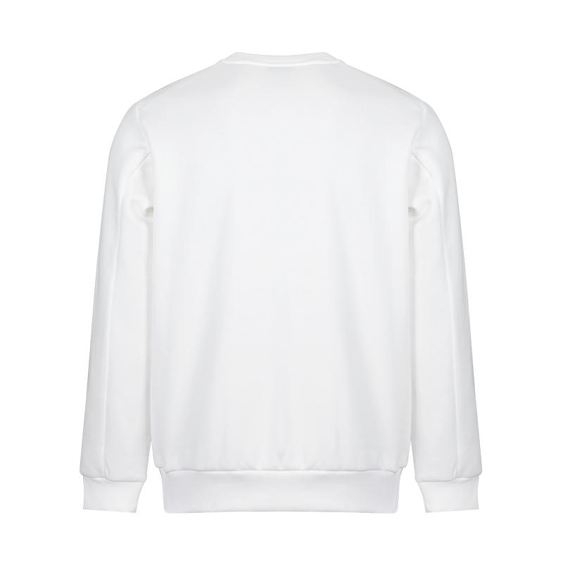 Skechers Autumn And Winter Fleece Warm Long Sleeve Versatile Pullover Sports Base Layer Sweatshirt Men sweatshirt Cotton-Candy-White P425M233-0074