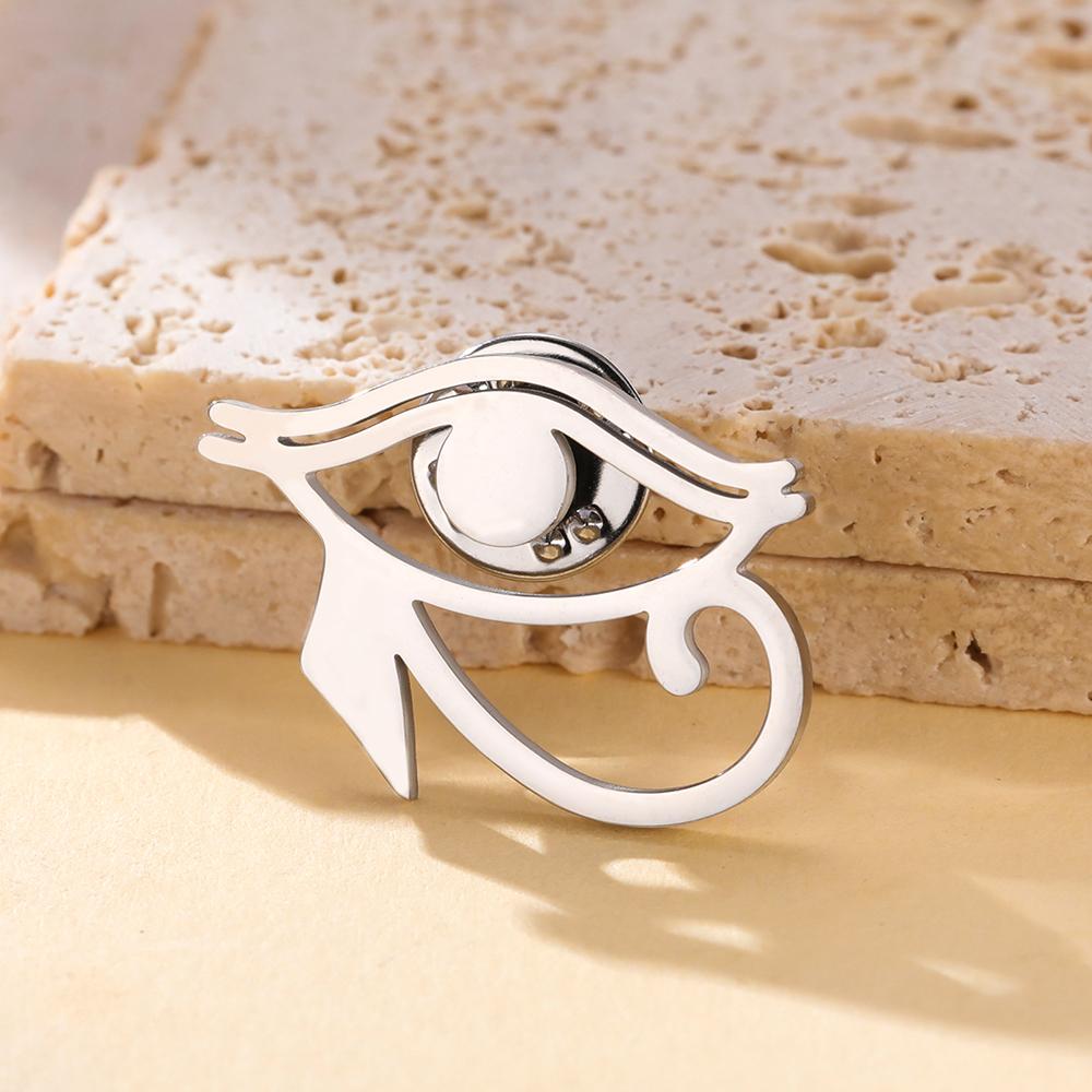 Dawapara Antikes Ägyptisches Augensymbol Anstecknadel Auge des Horus Brosche Spiritueller Schmuck Schutz Amulett Edelstahl Zubehör