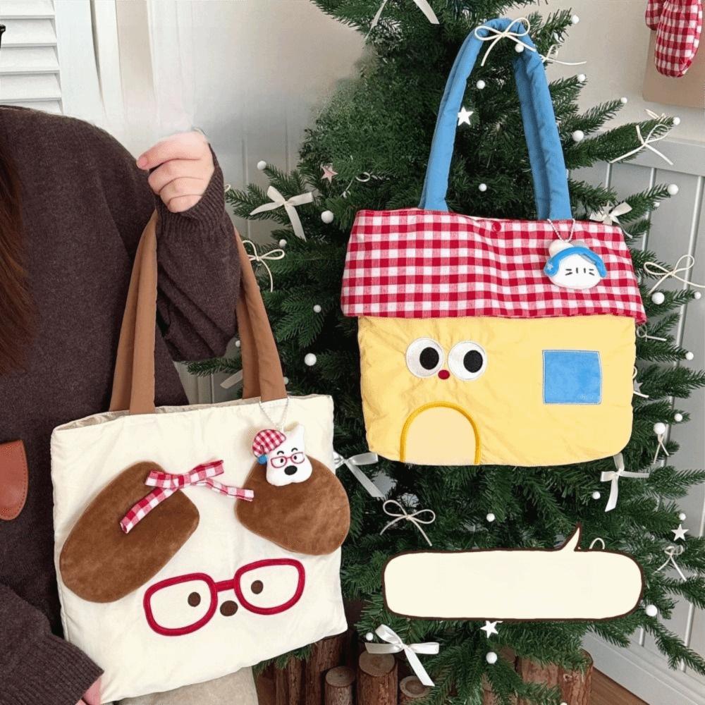 Japanese Style Embroidered Tote Bag Kawaii Cute Shoulder Bag Casual Cartoon Canvas Handbag Outdoor