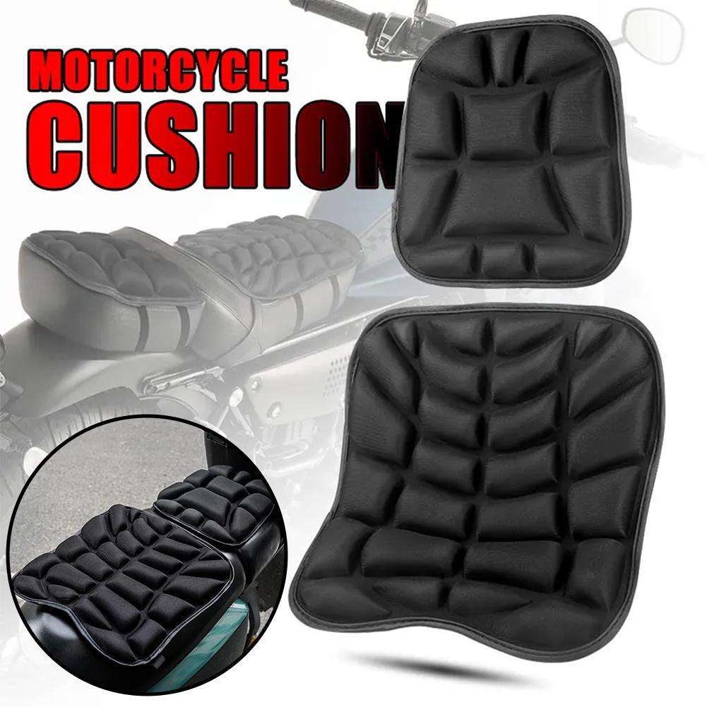 2 Pack Universal Anti Slip 3D Comfort Seat Cushion Motorcycle Comfort Breathable Front Rear Seat Cushion Motorbike Seat Cover