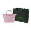 Longchamp Borsa Tote Le Pliage Green con Ferramenta in Metallo Argentato in Pelle Piccola Rosa da Donna 1621919P75