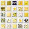 New Yellow Cartoon Geometric Pillowcase, Personalized Home Decoration Sofa Pillow Cushion Cover