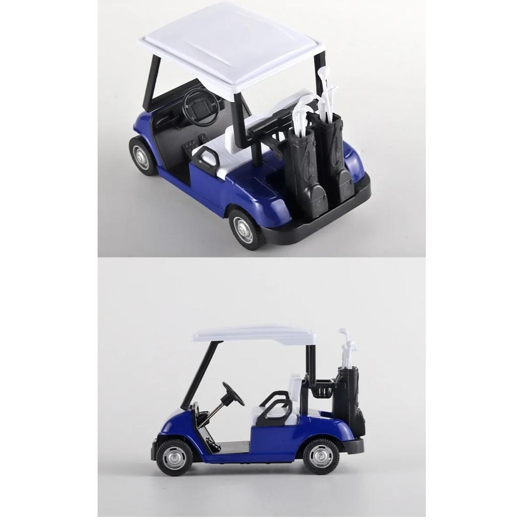 Miniature 1/20 Scale Golf Cart Model Car with Retro Spring Action, Kids' Toy Vehicle for Playroom & Outdoor Fun