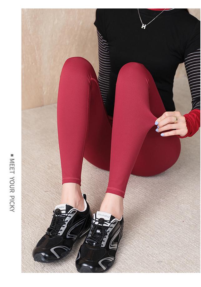 Damen High-Waist Bauchkontrolle Tasche Haifischhaut Leggings: Frühlings-/Herbst-Yogahosen, 9/10 Länge Radsport-Außenbekleidung