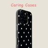 For iPhone 17 Pro Max Case White Black Polka Dot Soft Silicone Shockproof Compatible with iPhone 16 15 14 13