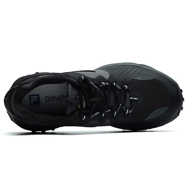 FILA Heritage-FHT Low Top Round Toe Fabric Synthetic Leather TPU Training Running Shoes Men sneaker Black A12M132209FBK