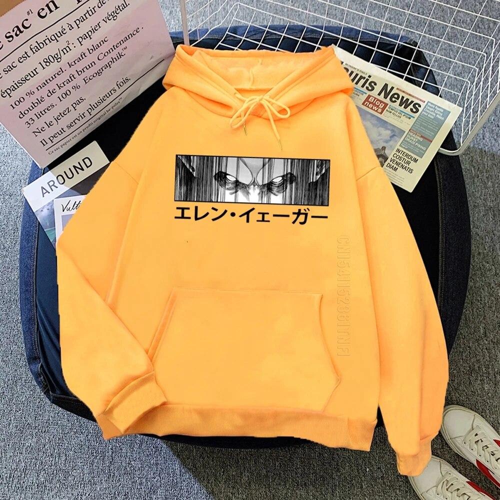 

Толстовка с капюшоном в стиле аниме «Атака Титанов» Eren Yeager Eyes, толстовка с капюшоном и длинными рукавами, уличная одежда в стиле Харадзюку, унисекс, унисекс 4XL