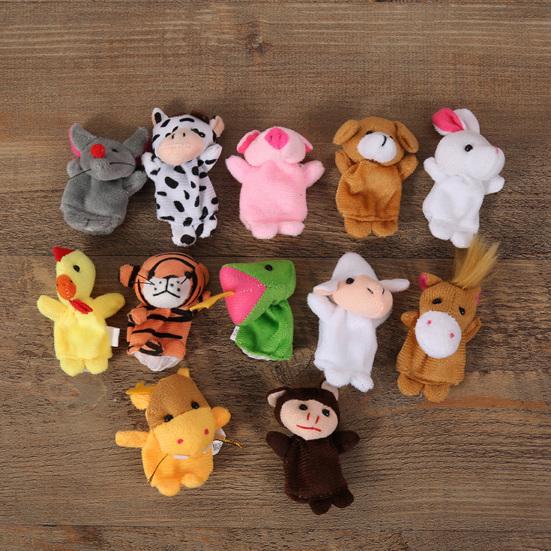 Cartoon Finger Puppet Set Plush Hand Puppets for Storytelling Early Education Soothing Doll Plush Toy Birthday Party Christmas Gifts