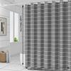 1Pc Gray Checkered Shower Curtain (With Hooks), Waterproof Bathroom Liner, Easy To Clean, Resistant To Soap Scum, 71X71 Inches