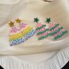 Festive Colorful Christmas Tree Earrings Glitter Acrylic Creative Dopamine Design Women Elegant Earrings