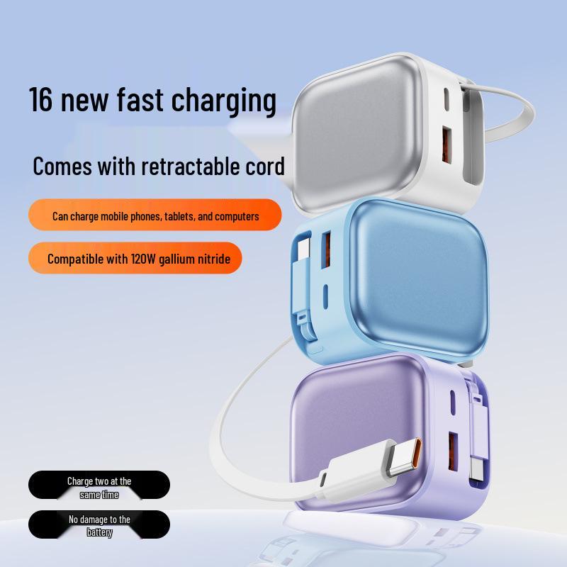 

US Spec 120W Gallium Nitride Charger with AI Temperature Control, Triple Port Fast Charging for Huawei and Apple Devices DZ-028 GaN Charger світло-синій колір
