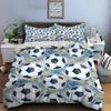 Football Pattern Background Bedding Set for Kids Luxury Gift 3pcs Digital Print Comforter Set Soft Comfortable Breathable