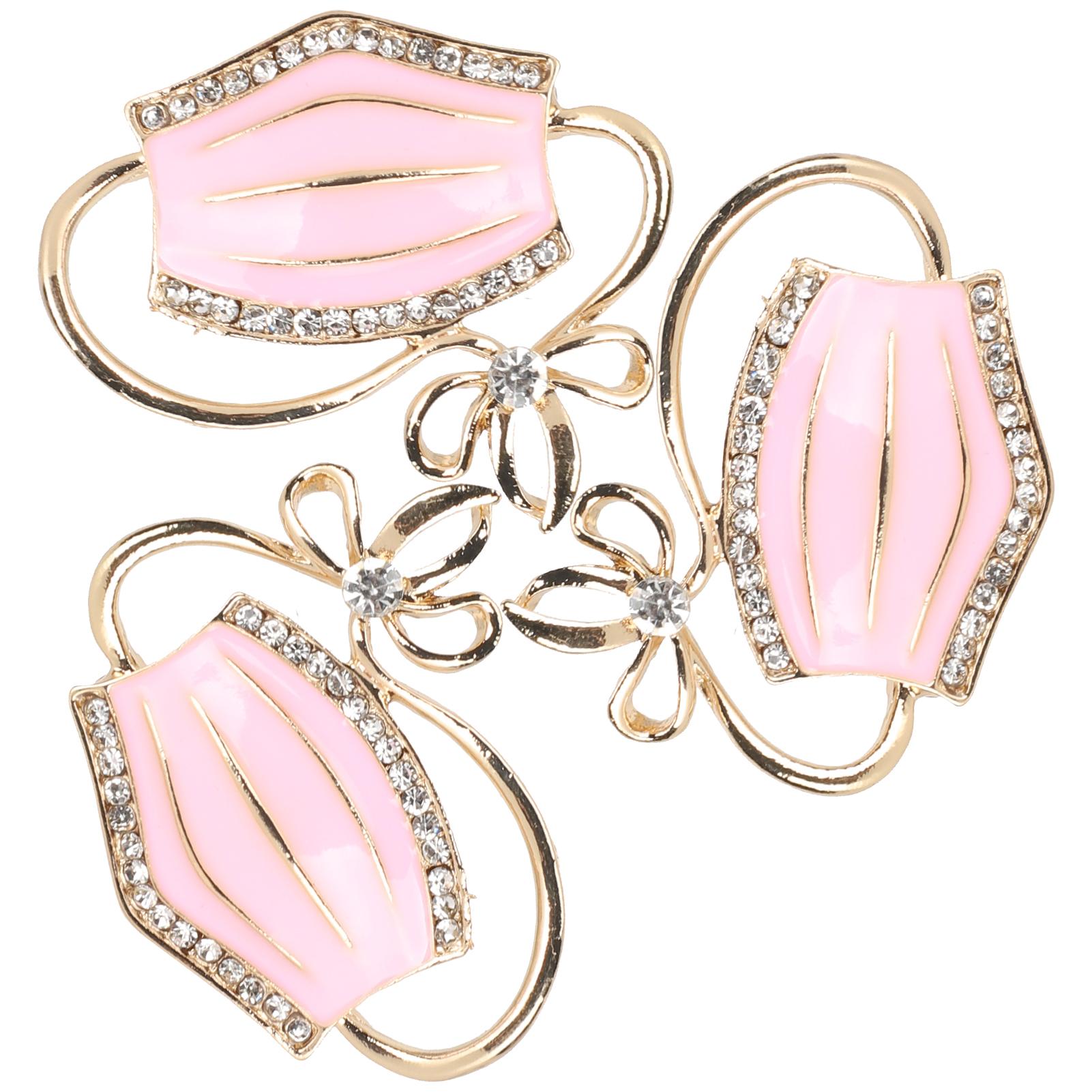 

3Pcs HandMade Brooch Alloy Stylish Creativity Cute Personality Corsage Accessories(Pink ) розовый