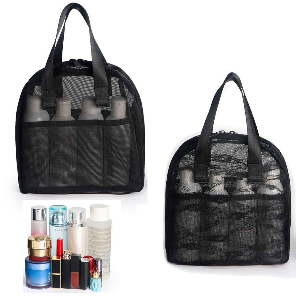 Large Capacity Mesh Shower Bag Comfortable Handle Foldable Mesh Tote Outdoor