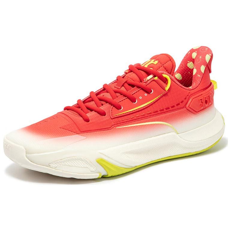 361 Bonded Qicheng Rutschfest Abriebfest Niedrig geschnitten Basketballschuhe Herren Rot Weiß 672511111-3