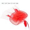 Ladies Gauze Hat Bridal Wedding Birdcage Fascinator   Hair Accessory (Red)