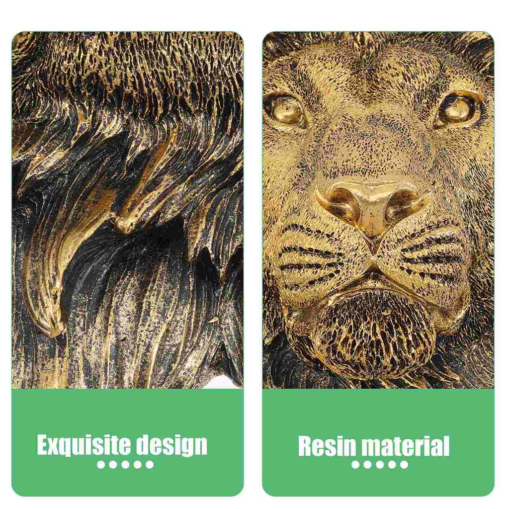 Imitation Copper Lion's Head Wall Sculpture Scene Pendants Bedroom Decorations Hanging Sculptures Home Animal