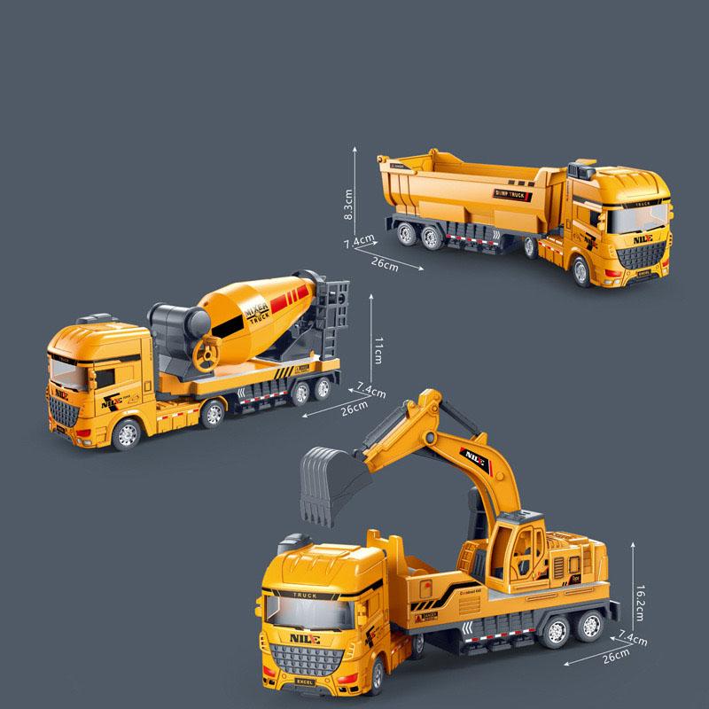 1PCS Truck 1:50 Simulated Alloy Engineering Dump Truck Model Excavator Mixer Toys Children's Engineering Truck Gift Holiday Gift
