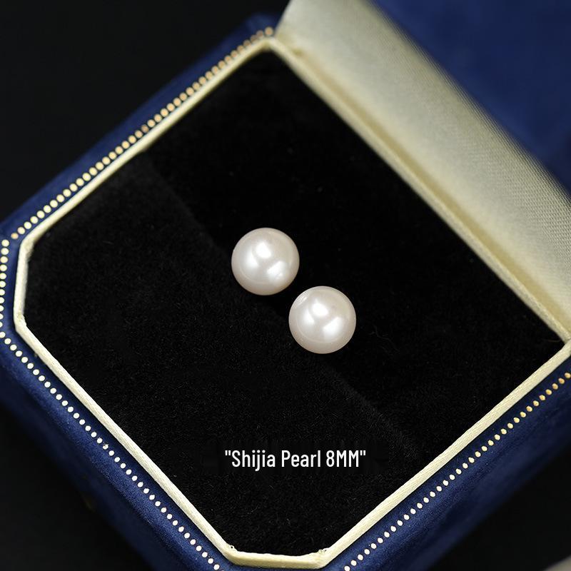 Unique Design Flat Round Freshwater Pearl Earrings – Hypoallergenic, Natural, High-End Women's Jewelry