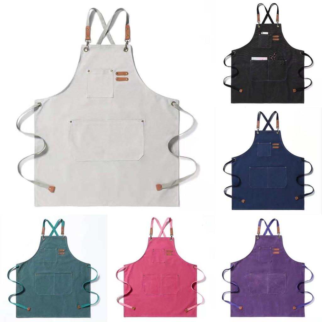 Thickened Cotton All Canvas Apron Coffee Barbershop Milk Tea Shop Home Kitchen