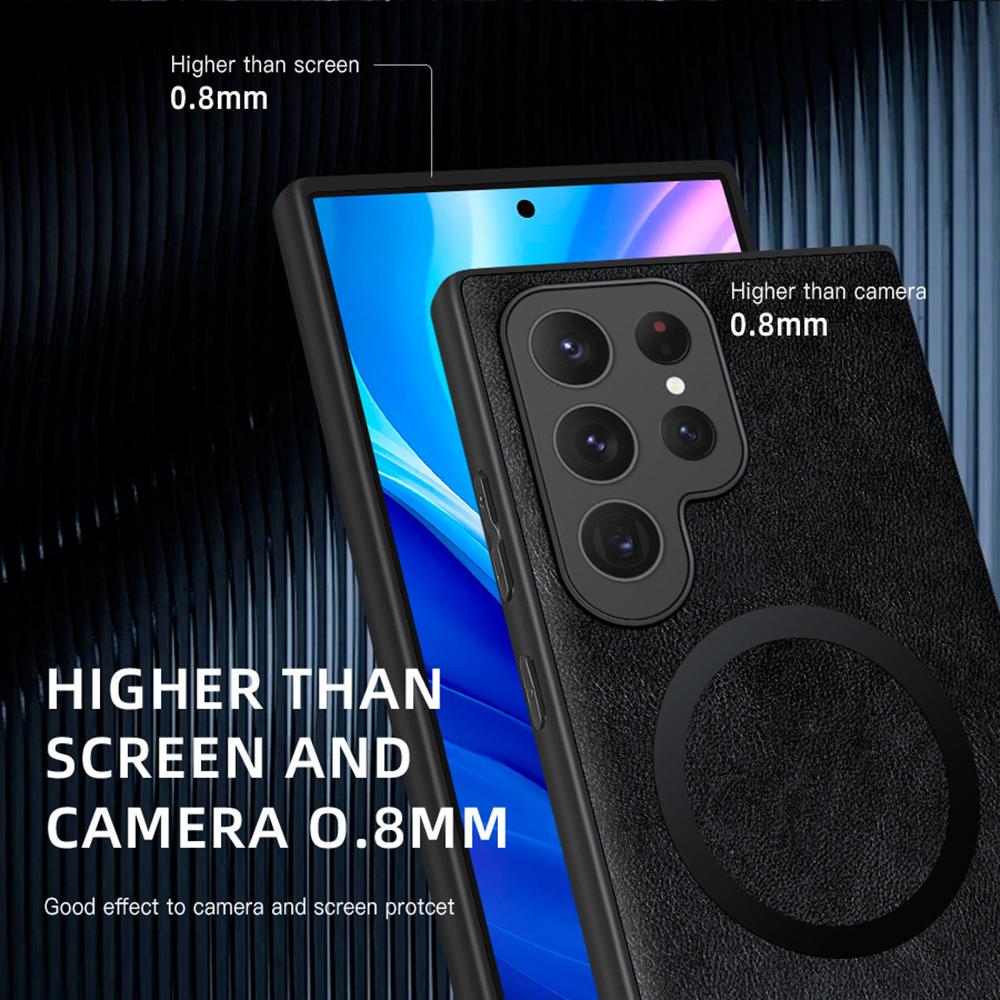 Magnetic Shockproof Cases For Samsung Galaxy S25 S24 S23 S21 FE S20 S22 Ultra Plus Retro Classic Leather For Magsafe Phone Case