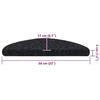 VidaXL Tapis d'escalier autocollants 20 pièces 56 x 17 x 3 cm Noir Demi-rond 3365669