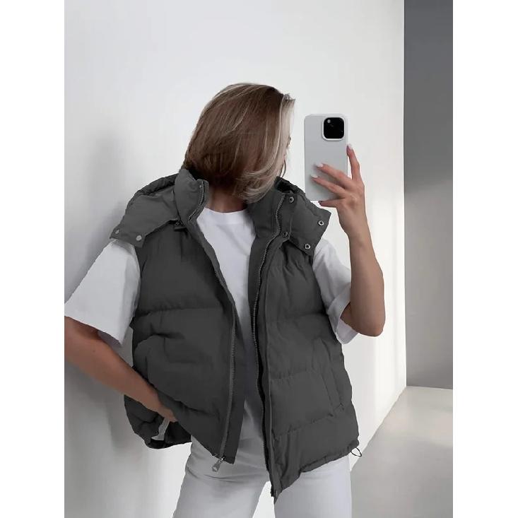 Gilet Imbottito da Donna Nuovo Autunno Inverno Senza Maniche con Cappuccio Caldo Trendy Capospalla alla Moda per Ragazze Piccanti Cappotti Gilet