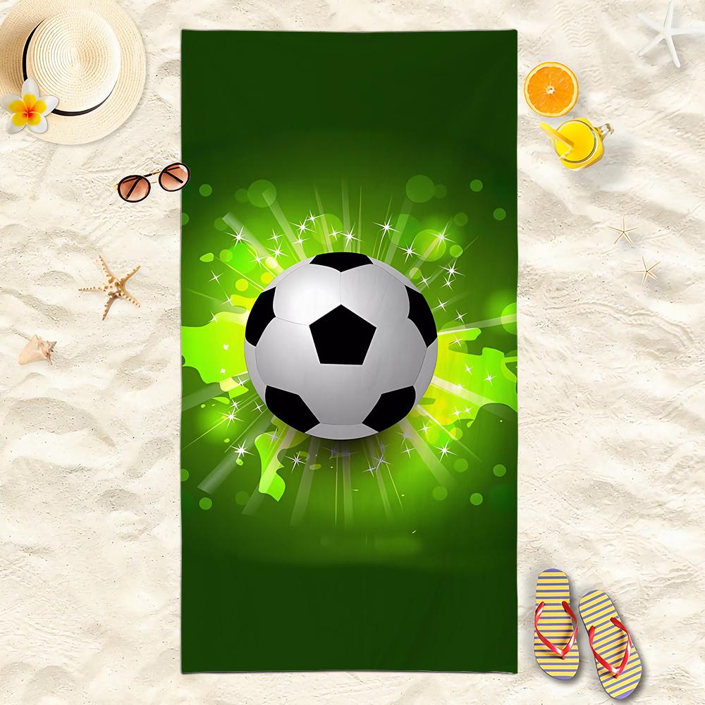 2025 Nouvelle Serviette de Plage Football Thème Football Microfibre Serviette de Bain pour Adultes Bord de Mer Serviette à Séchage Rapide