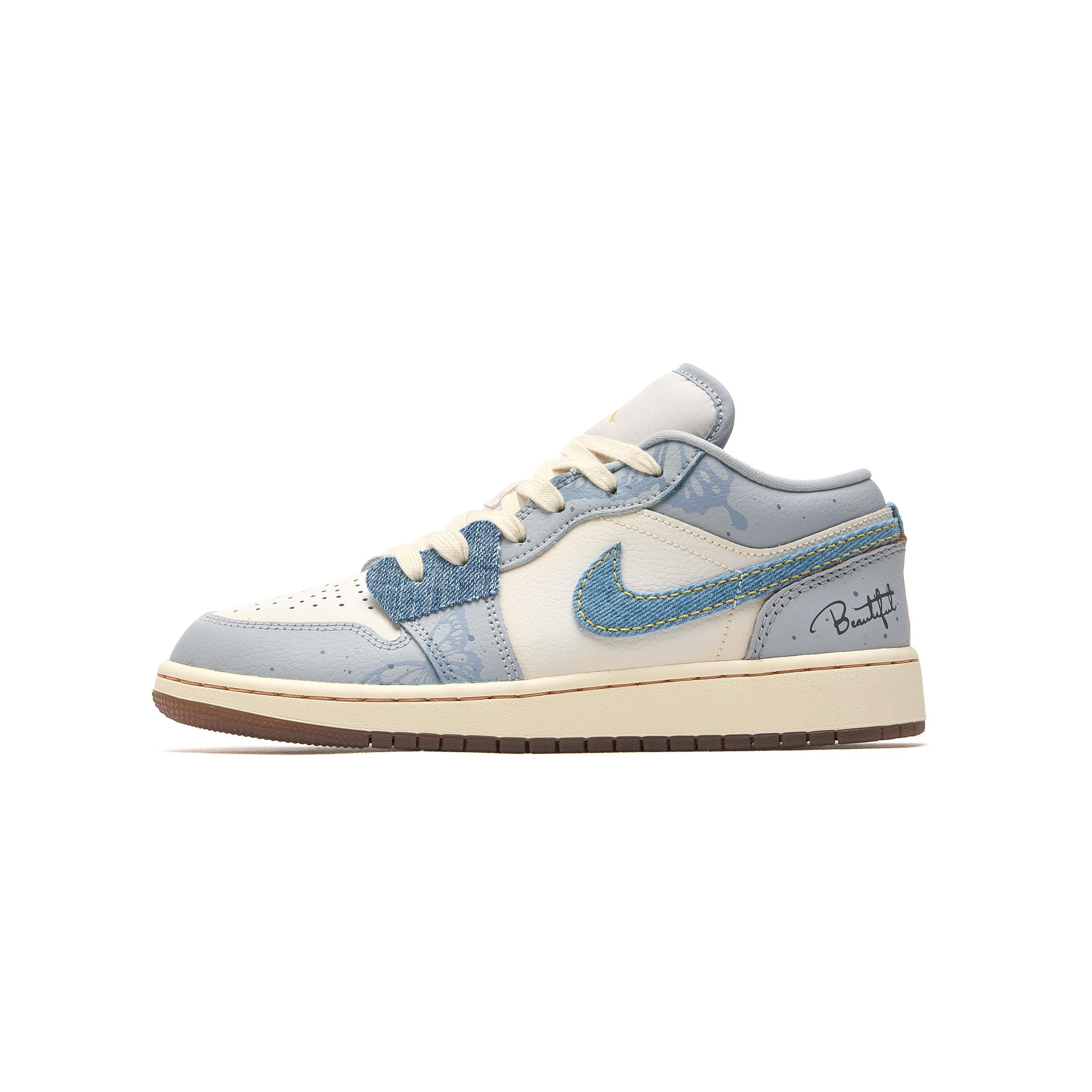 

Jordan Air Jordan 1 Low SE Endless Summer Cushioning, Wear Resistant Low top Basketball Shoes GS White Blue FZ5046-041(Team196-) 38.5