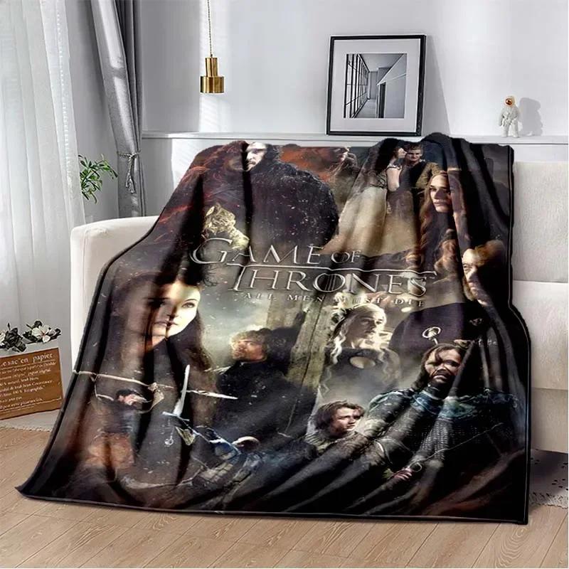 Game Dragon Plush Throw Blanket TV Series Thrones Fleece Bedspread Blanket Flannel Bedding Square Picnic Wool Soft Blanket