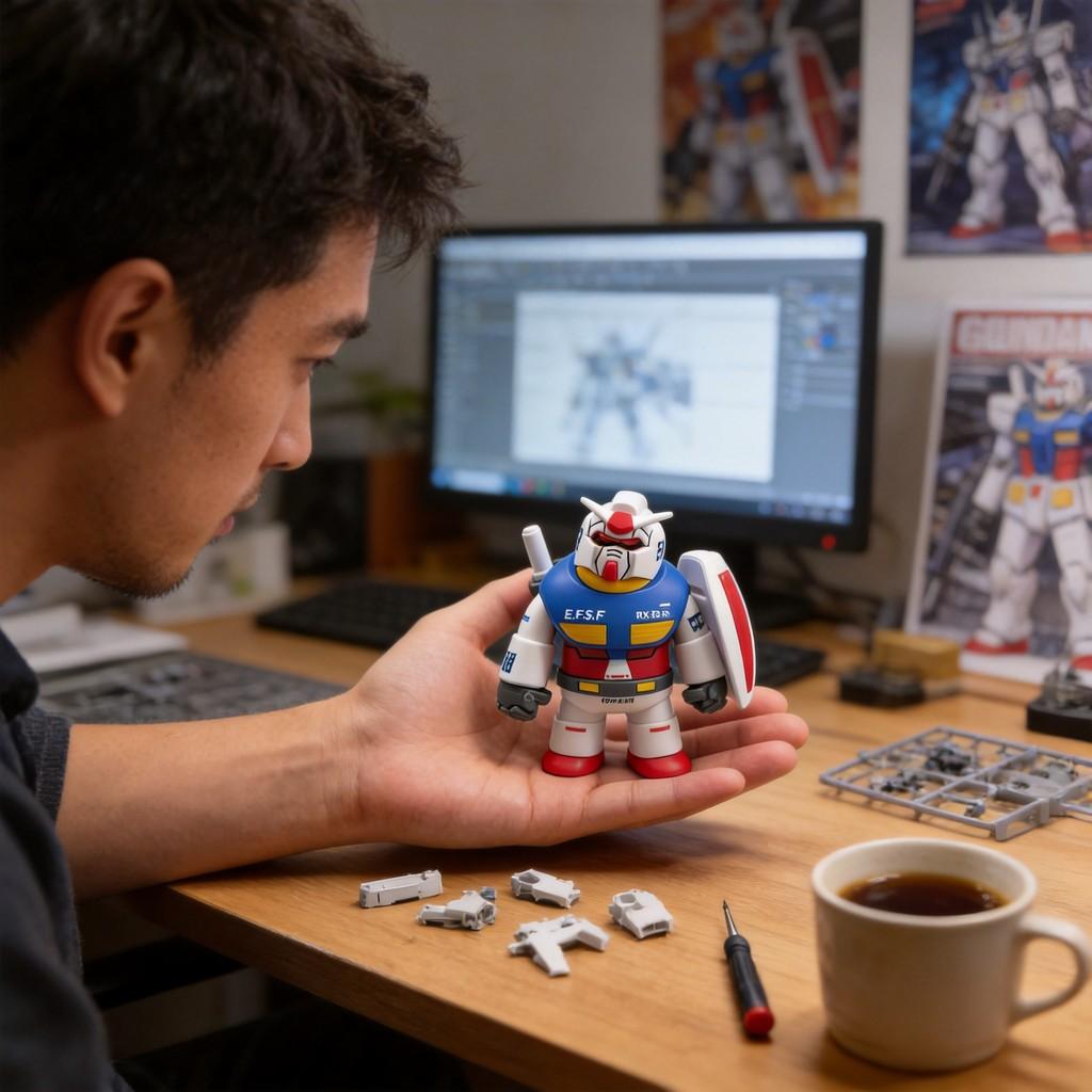 Mobile Suit Gundam Figure With Magnetic Parts And Platform For Display And Creative Building