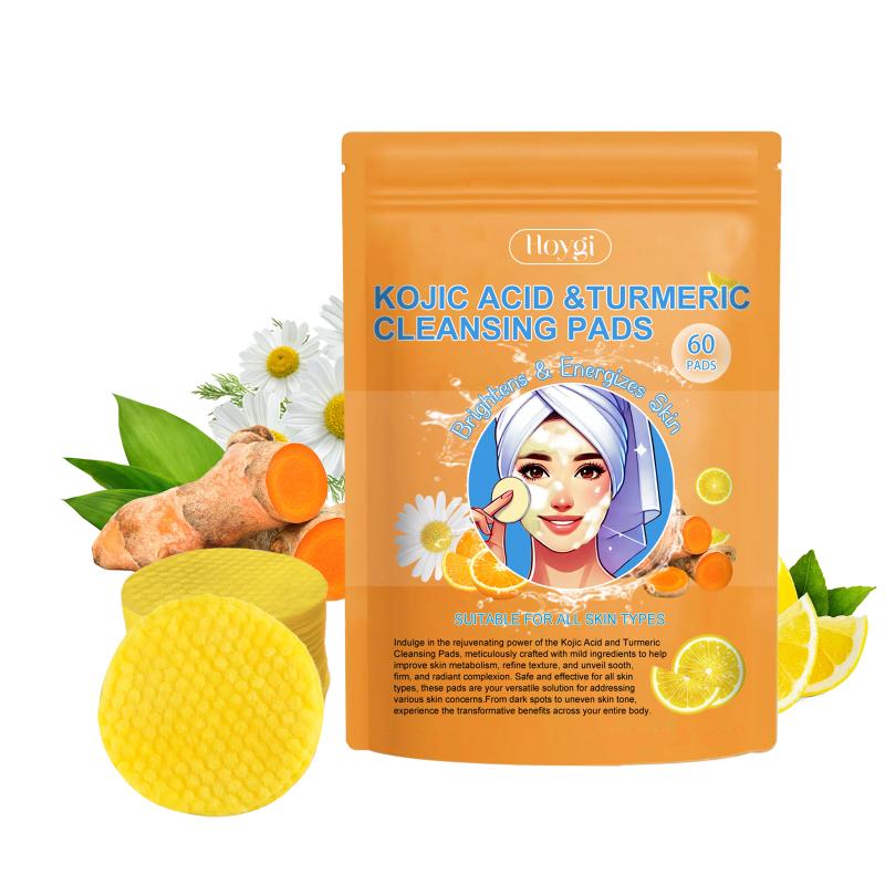 Turmeric Cleansing Pads Face Exfoliating Peeling Dead Skin Pore Minimizing Sponge Massage For Daily Beauty Routine оранжевый