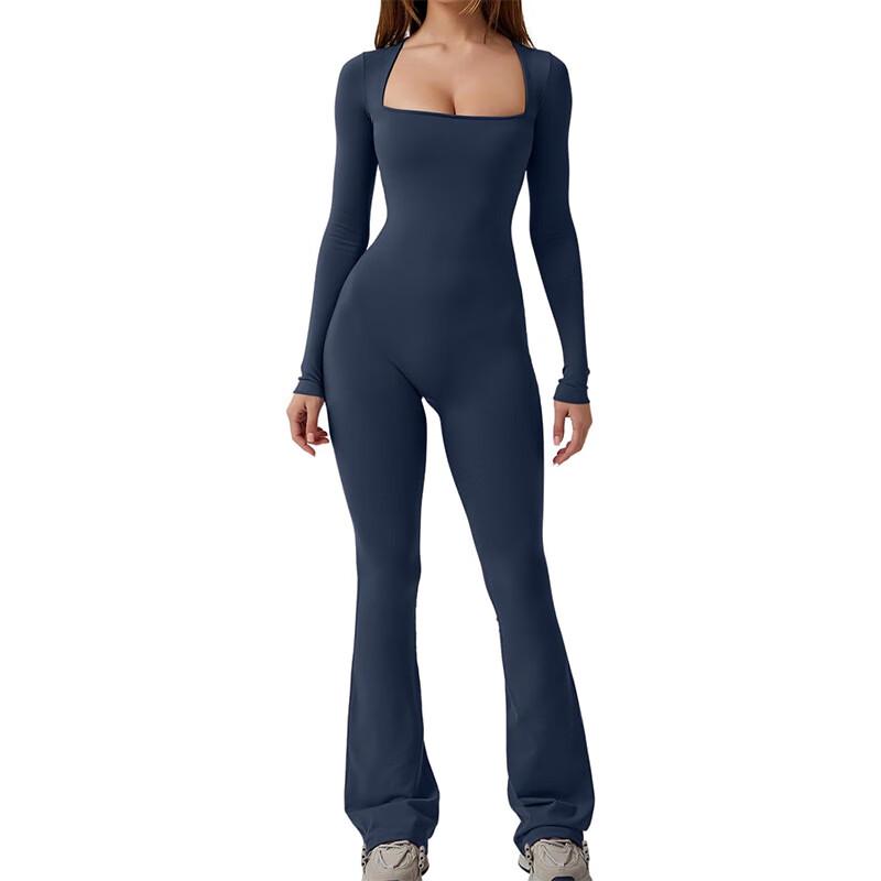 

Unisex Ribbed Flared Yoga Jumpsuit