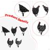 5 Pieces Chicken Garden Stakes Outdoor Decor Gifts Ornaments Yard Art Hen Silhouette for