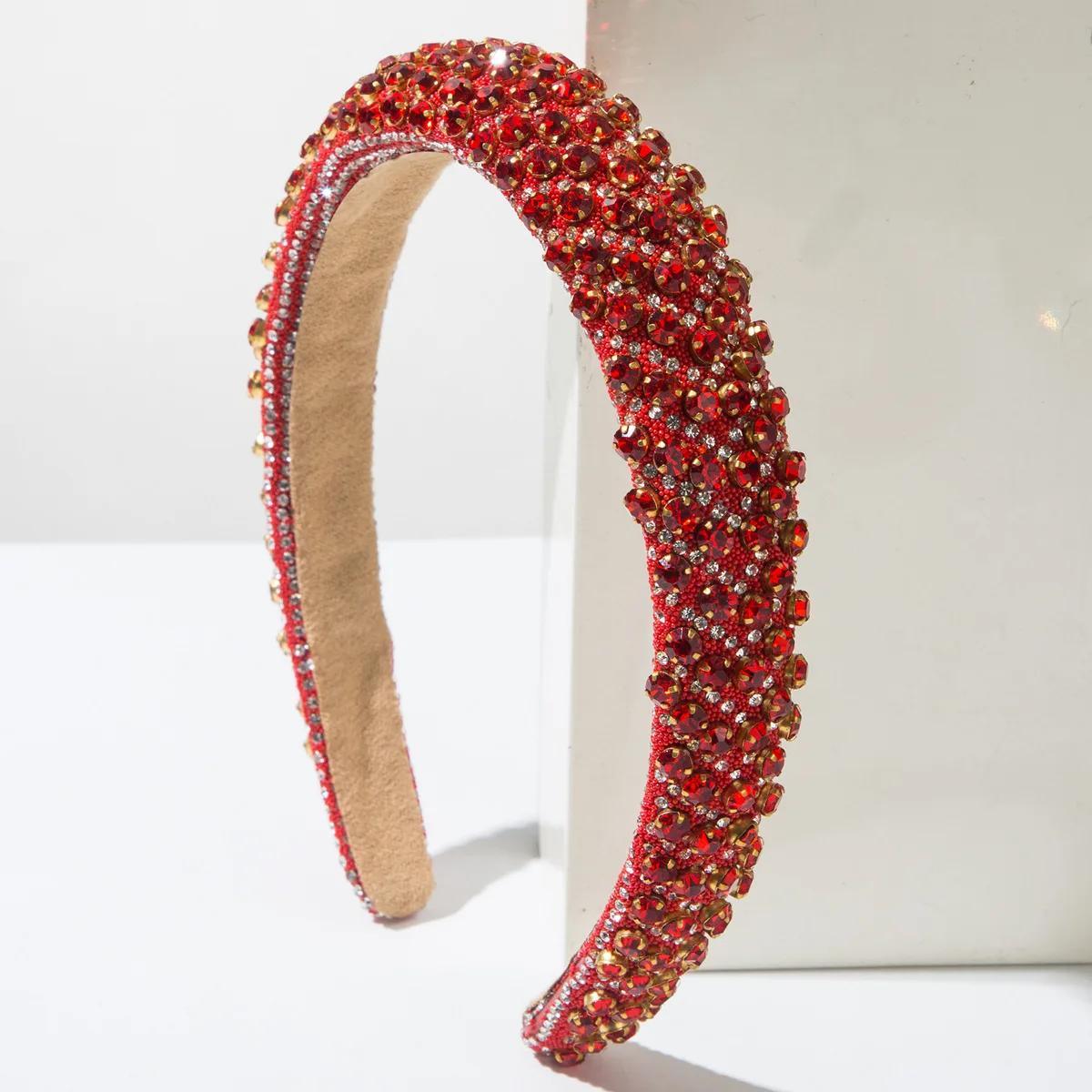 

Тяжелая промышленность Губка Полный бриллиантов Роскошный цыганский тренд Повязка на голову Простой страз Блестящий шар Аксессуары для волос