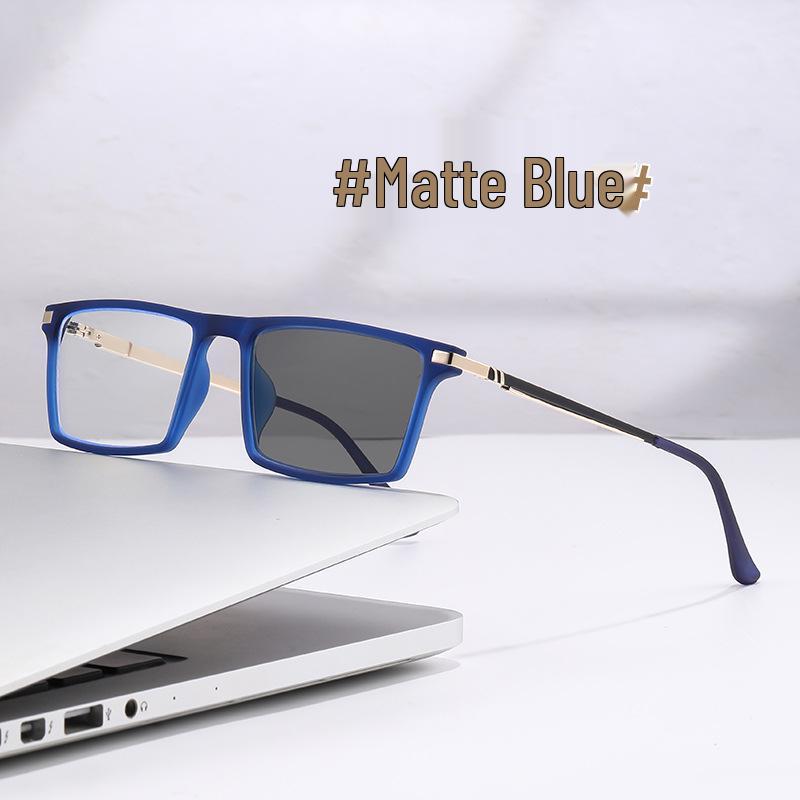 European Multi-Focal Square Reading Glasses Frame for Distance & Near Vision – Fashionable Bare-Face Essential