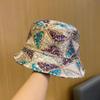 Dámský bucket Hat Fishing Cap Sequin Hip-hop Festival Glitter Bling Wide Brim