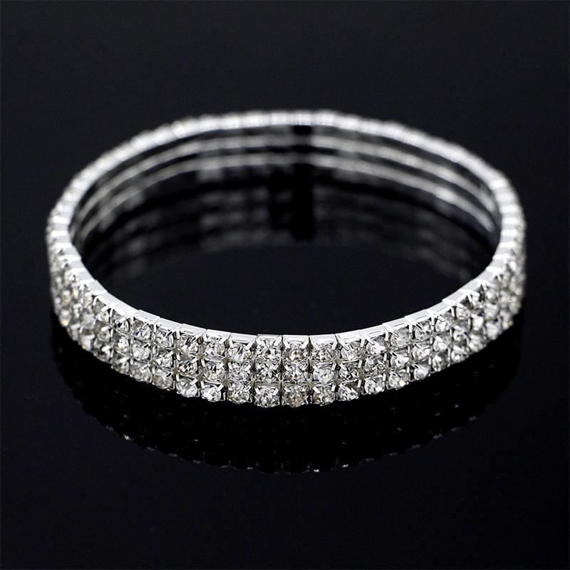 Rhinestones Girls Silver Color Shine Crystal Women Anklet Jewelry Accessories