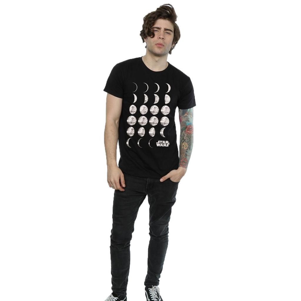 STAR WARS Mens Death Star Moon Phases T-Shirt