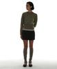 PARTIMENTO WOMEN Gradient Wide Rib Knit Crew Neck_Khaki Green