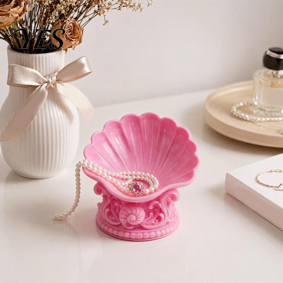 Jewelry Display Dish 3D Printed Shell Tray, Vintage Earrings Necklaces Rings Bracelets Decorative Tray Dish, Keys Trinkets Holder Organizer Bowl Shape